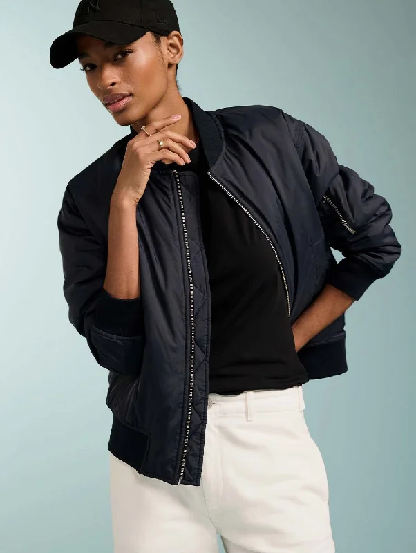 Tegan Recycled Bomber | Navy Women's versatile jackets