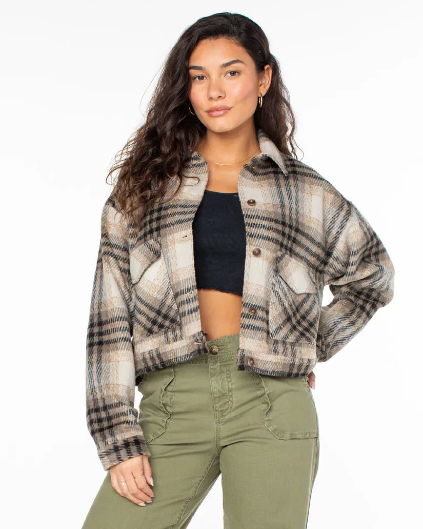 Roxy Womens Jacket Township Plaid Women’s Hoodie with Logo