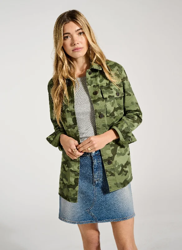 Liz Organic Cotton Jacket | Khaki Camouflage Women's evening jackets