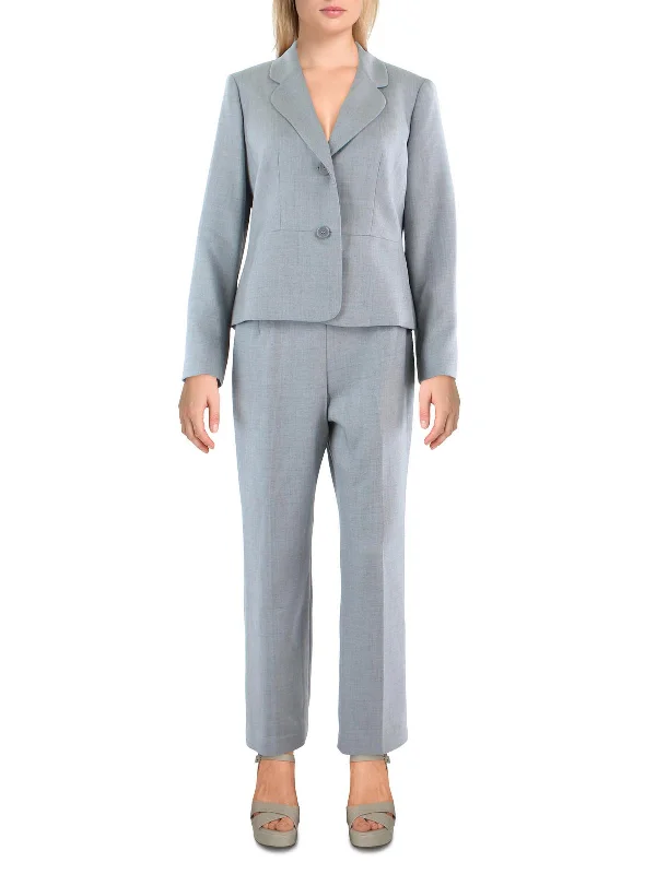 Petites Womens Woven 2PC Pant Suit Printed Women’s Blazer