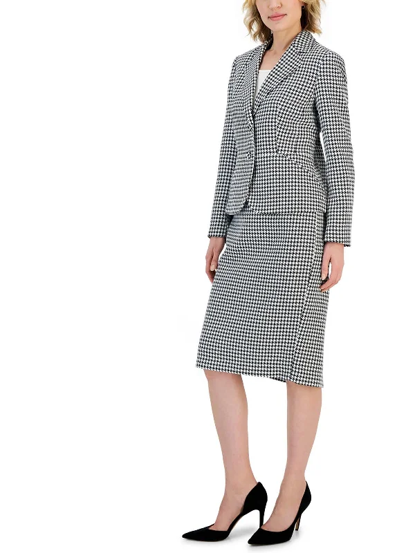 Womens Houndstooth Professional Two-Button Suit Women’s Blazer Chic