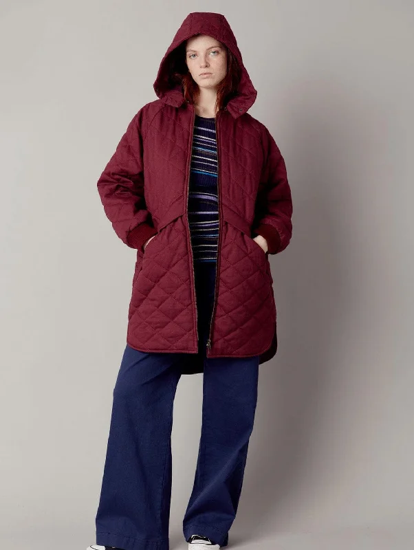 Daniella Women's Organic Cotton Coat | Wine Red Women's lightweight summer jackets