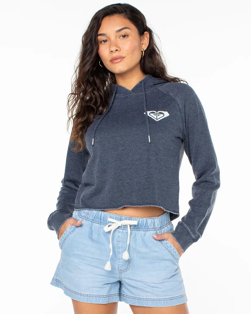 Roxy Womens Sweatshirt We Arrived Cropped Hoodie Soft Sweatshirts with Logo