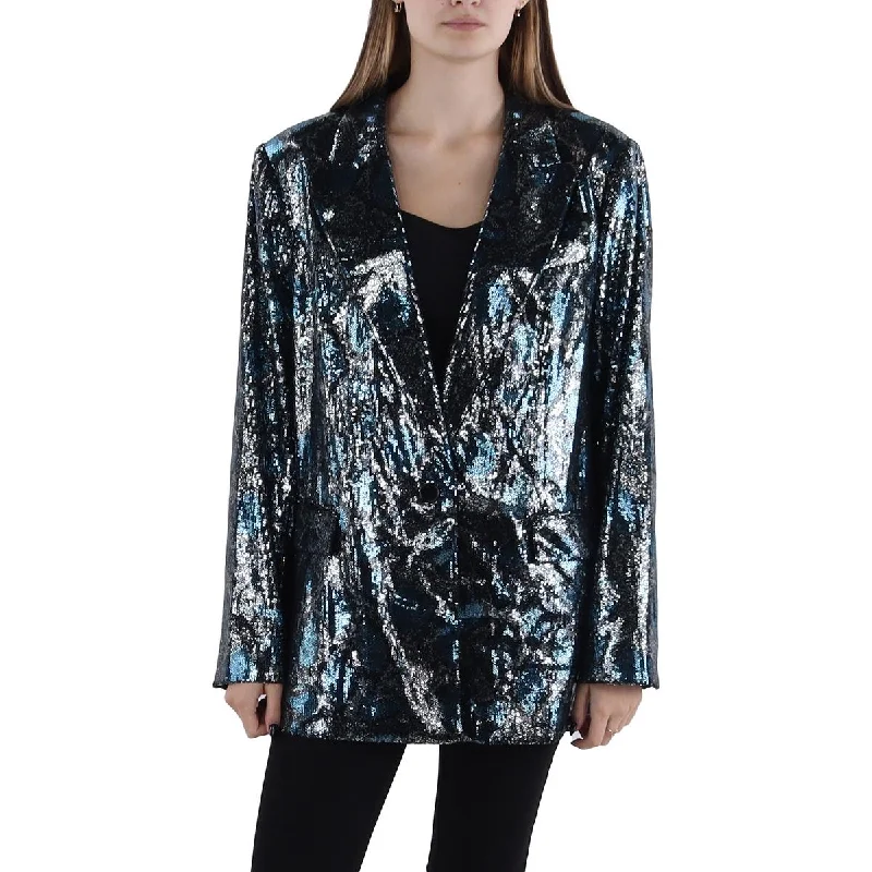 Audrey Womens Sequined Suit Separate One-Button Blazer Workwear Women’s Blazer