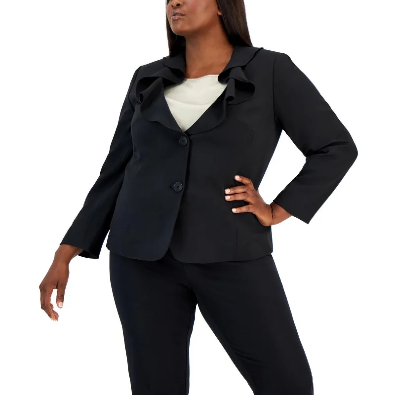 Plus Womens Ruffled Collar Suit Separate Two-Button Blazer Women’s Business Blazer