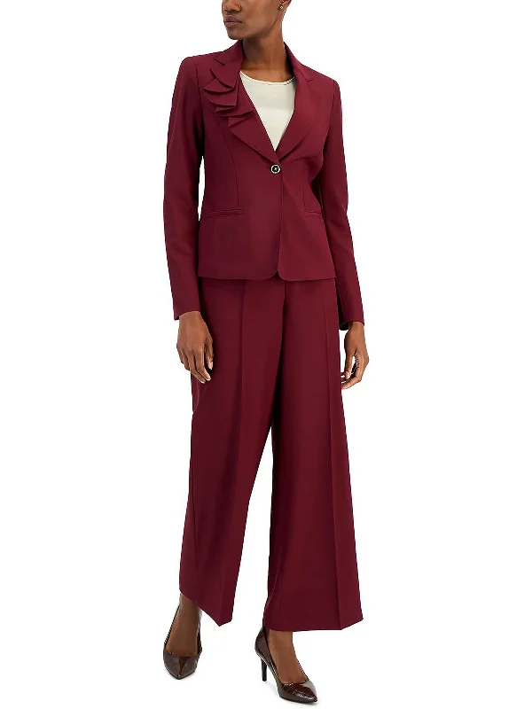 Womens 2 PC Professional One-Button Suit Modern Tailored Blazer