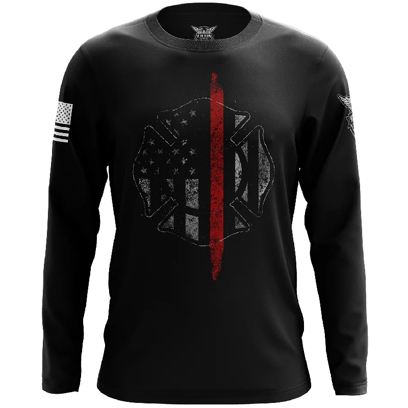 Thin Red Line Flag Long Sleeve Shirt