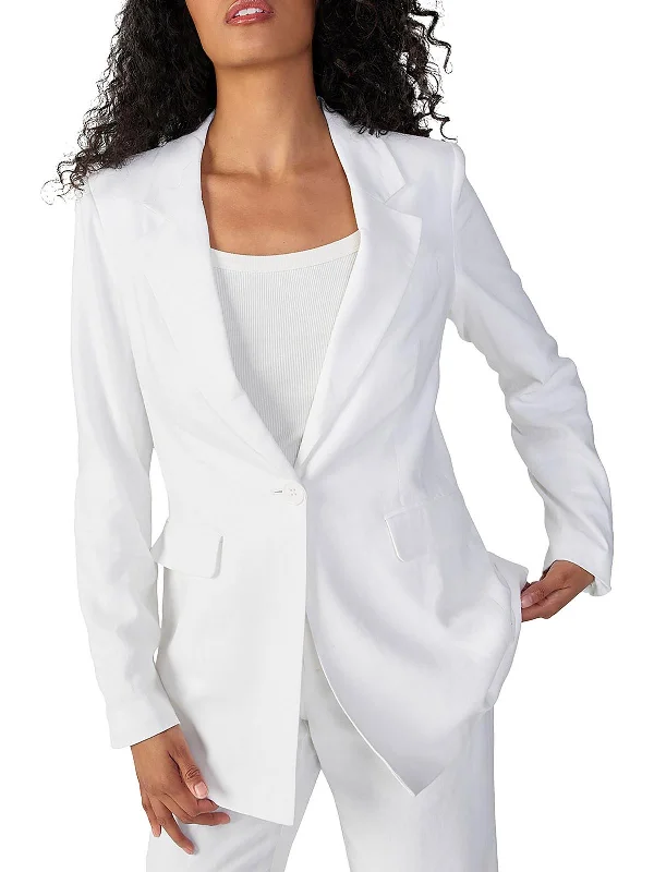 Kora Womens Linen Suit Separate One-Button Blazer Women’s Blazer with Pleats