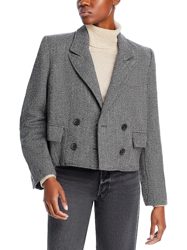 Heritage Womens Tweed Wool Blend Two-Button Blazer Buttoned Women’s Blazer