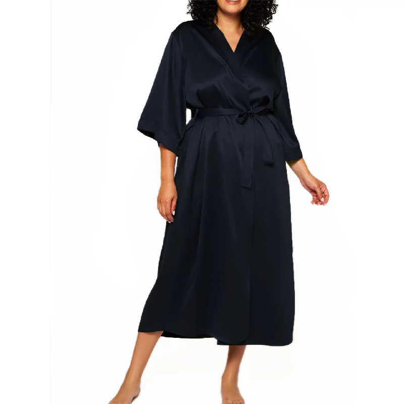 Jesse Satin 3/4 Sleeve Long Robe Plus Size Custom pajama sets with names