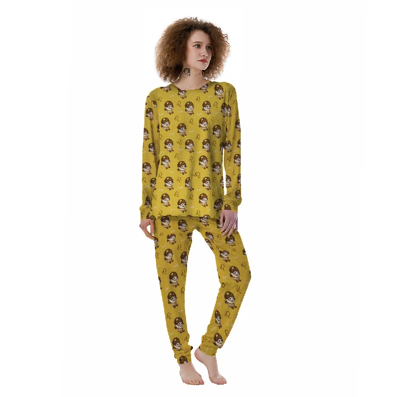 Leo Cute Cartoon Print Pattern Women's Pajamas Plus size pajama sets