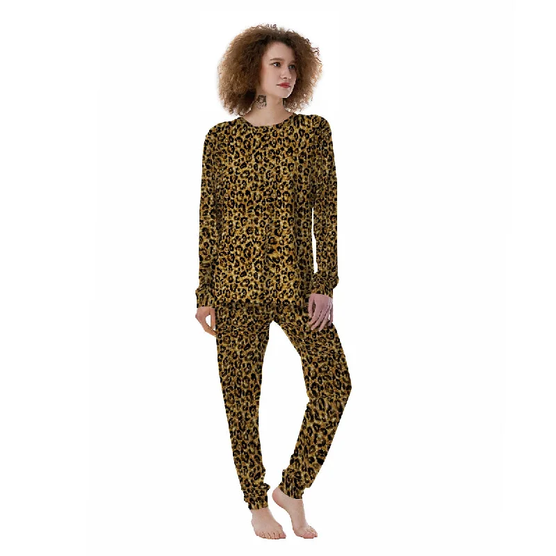 Leopard Glitter Gold Print Women's Pajamas Best pajama sets for relaxing weekends