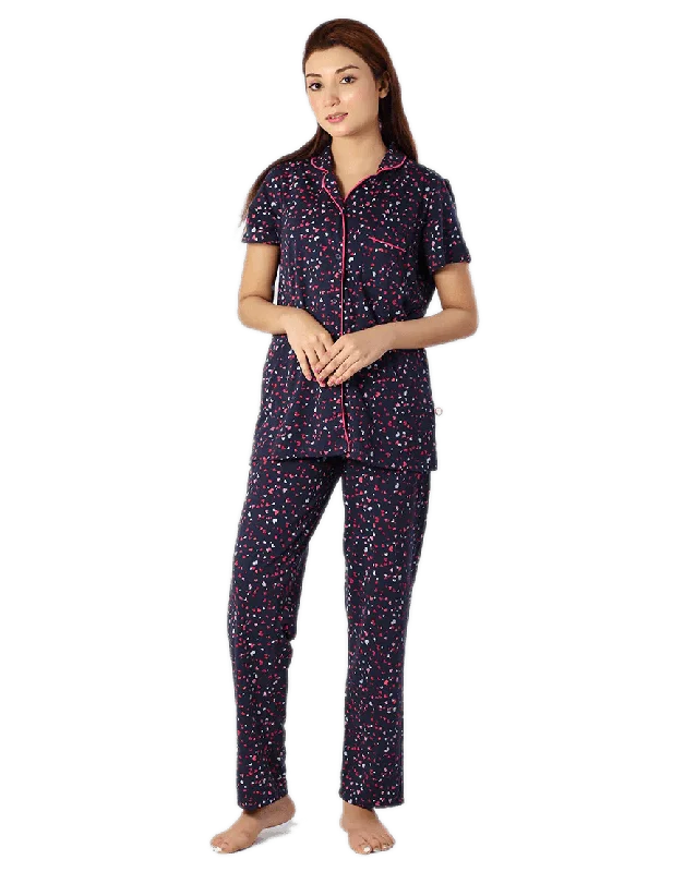 Women's Sleepwear Cotton Button-Down Night Suit Designer pajama sets