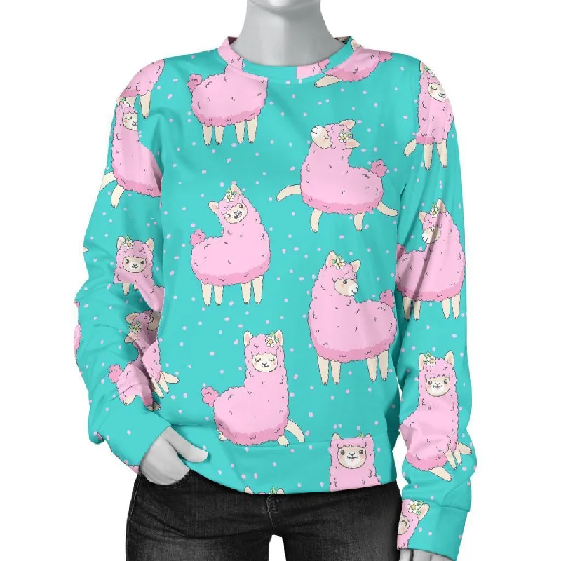 Alpaca Pattern Print Women's Sweatshirt Columbia sweaters