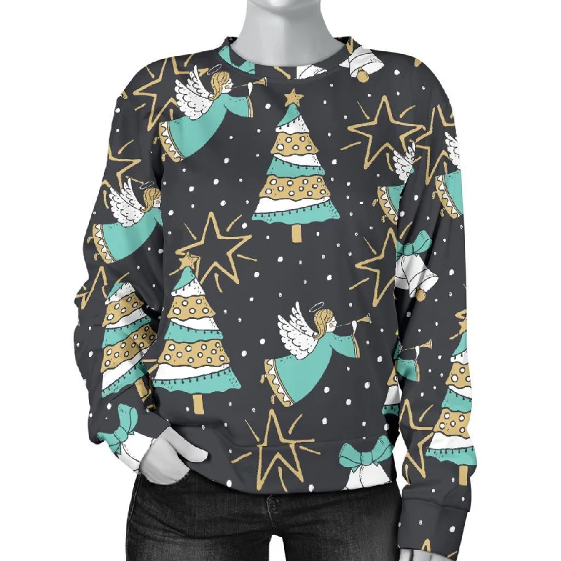 Angel Christmas Print Pattern Women's Sweatshirt Anti-pilling sweaters