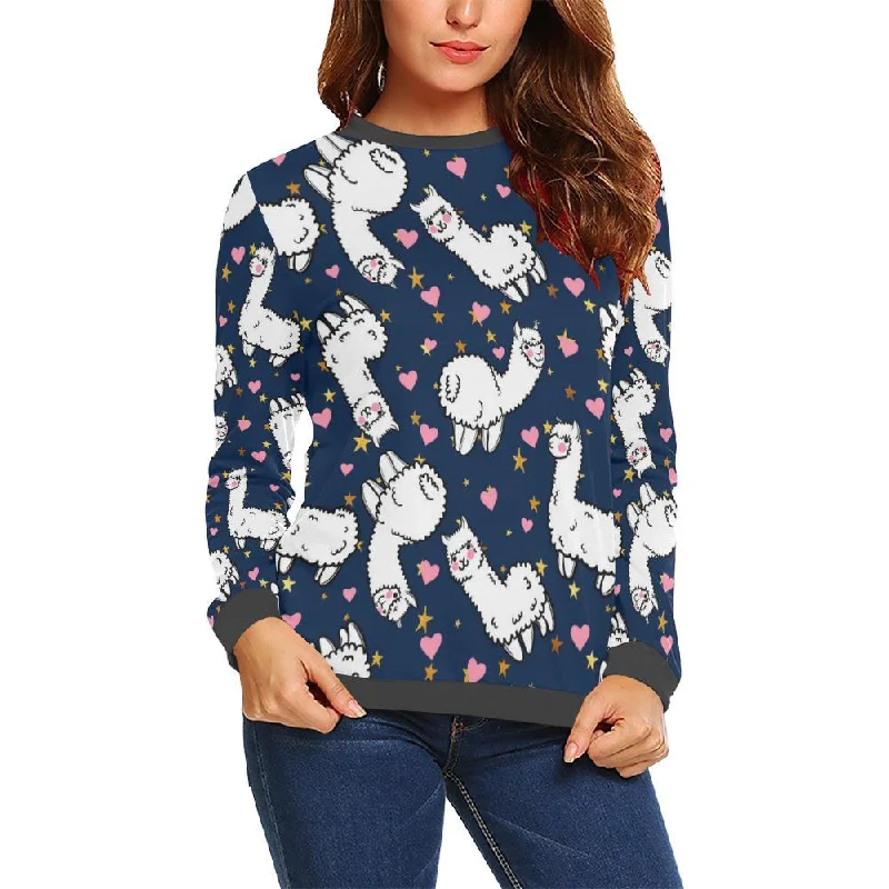 Llama Print Pattern Women's Sweatshirt Expensive sweaters