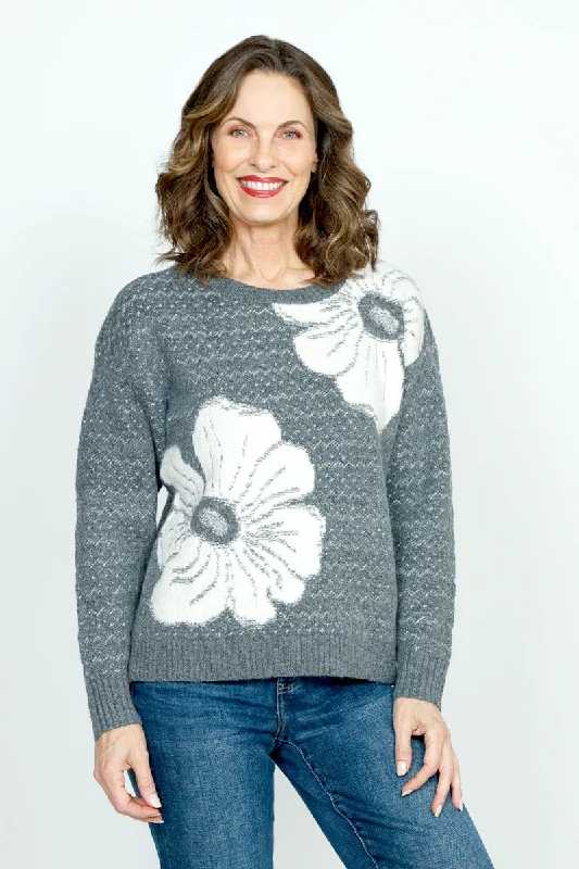 Lolo Luxe Flower Jacquard Sweater Best sweaters for cozy nights