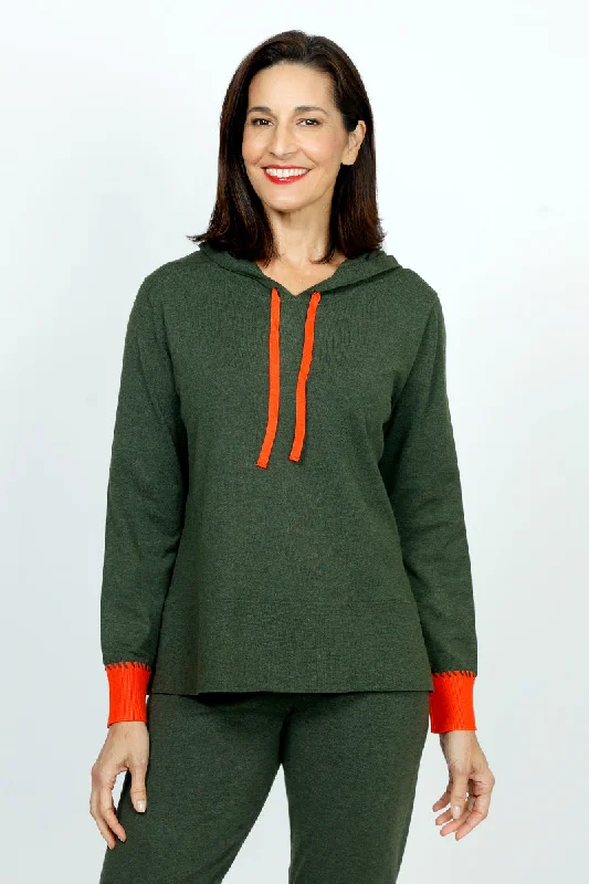 Lolo Luxe Hoodie with Contrast Zipper & Ties Cardigan sweaters