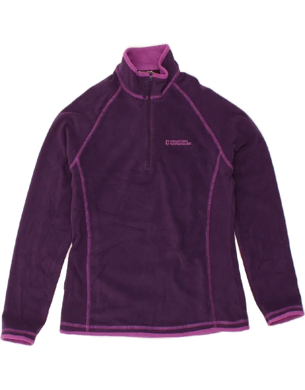 MOUNTAIN WAREHOUSE Womens Zip Neck Fleece Jumper UK 10 Small  Purple Moisture-wicking sweaters