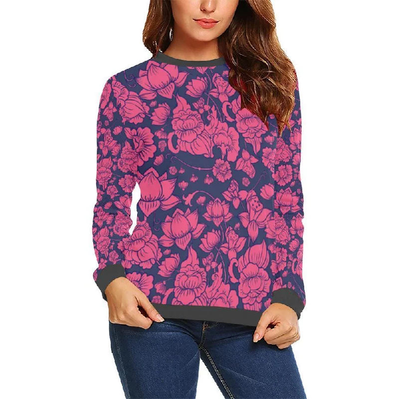 Pattern Print Lotus Women's Sweatshirt Best sweaters for fall