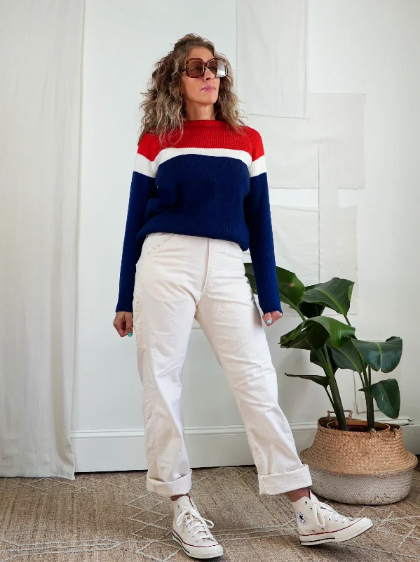 Vintage Sporty Stripe Sweater Best everyday sweaters