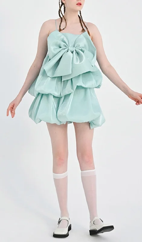 SATIN STRAPPY HEM DRESS IN MINT GREEN Trendy mini dresses under $50