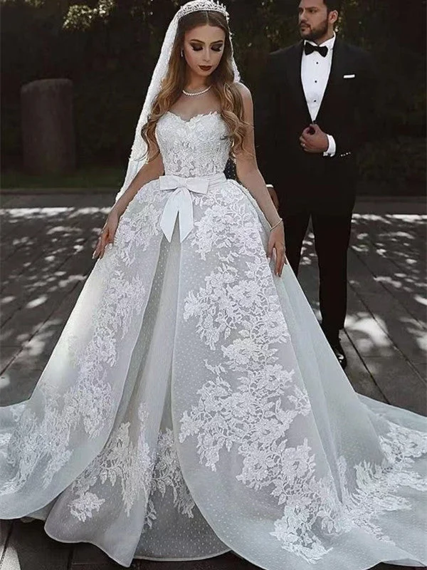 A-line Sweetheart Wedding Dresses, Luxury Lace Ball Bridal Gonws, Newest Quality Wedding Gowns Classic Bridal Dress