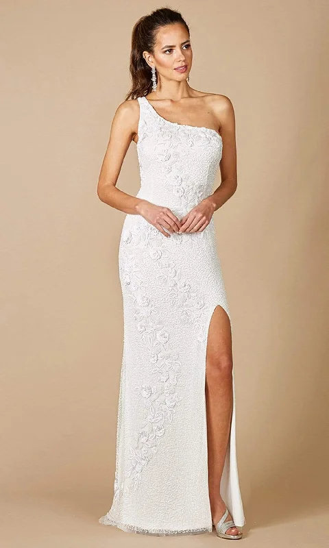 Lara Dresses - 51081 Asymmetrical Sheath Evening Dress Lace Boho Dress