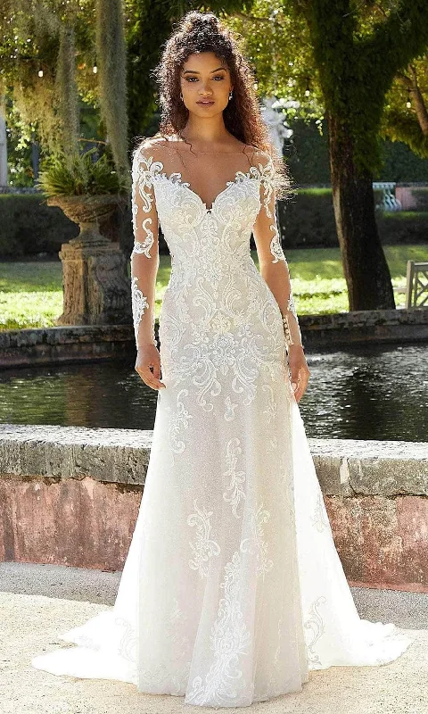 Mori Lee Bridal 2481 - Long Sleeve Illusion Wedding Dress Beautiful Bridal Gown