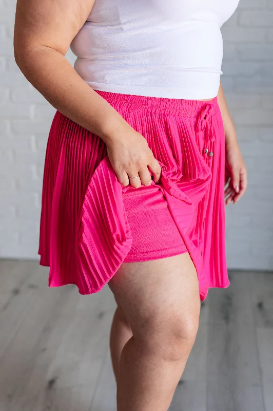 Bet Your Bottom Dollar Skirt in Hot Pink Smocked unclassified skirts