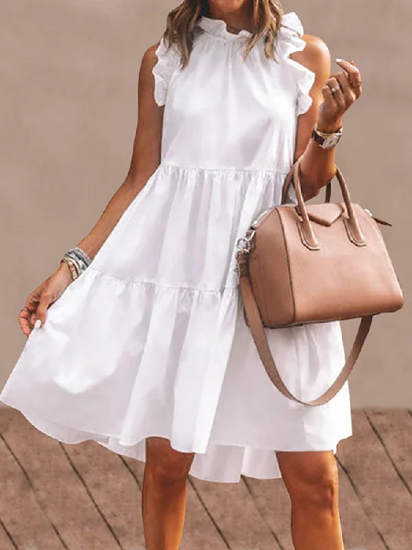 Simple Midi Dresses Ruffles Hem Dress Edgy midi dresses