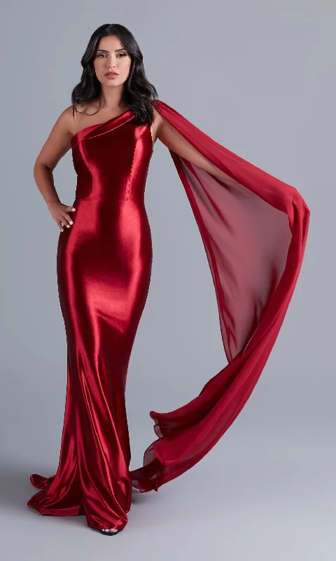 One-Shoulder Long Formal Prom Dress with Cape Beach maxi dresses