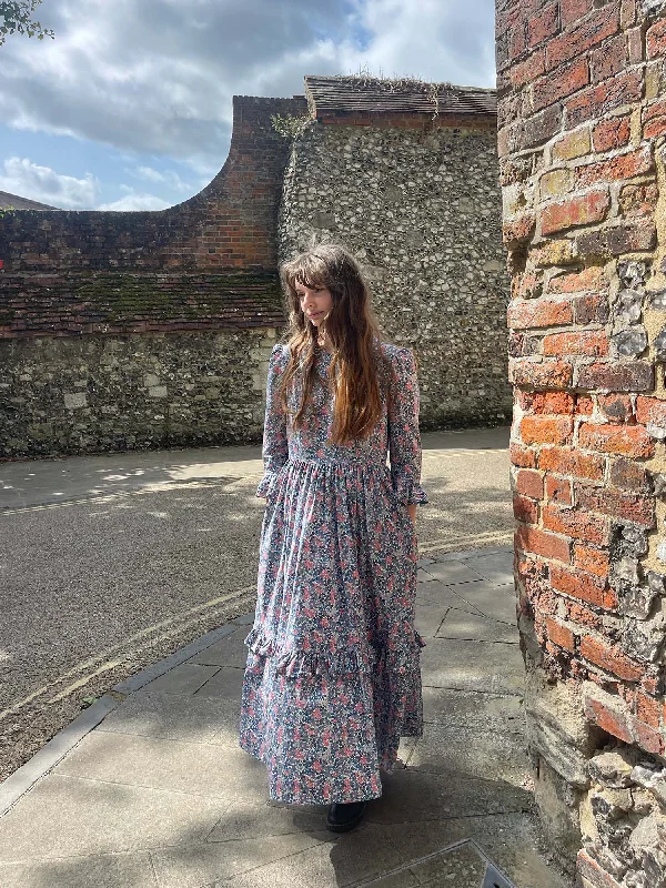 Denim Blue Floral Felicity Dress Spring floral dresses