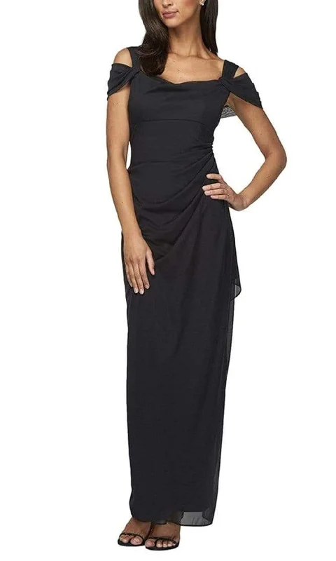 Alex Evenings - 232156 Ruched Square Neck Evening Dress Luxury unclassified dresses