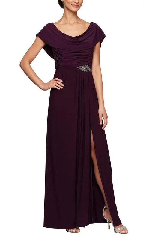 Alex Evenings - 81351491 Pleated Cowl Neck Formal Dress Trendy new unclassified dresses