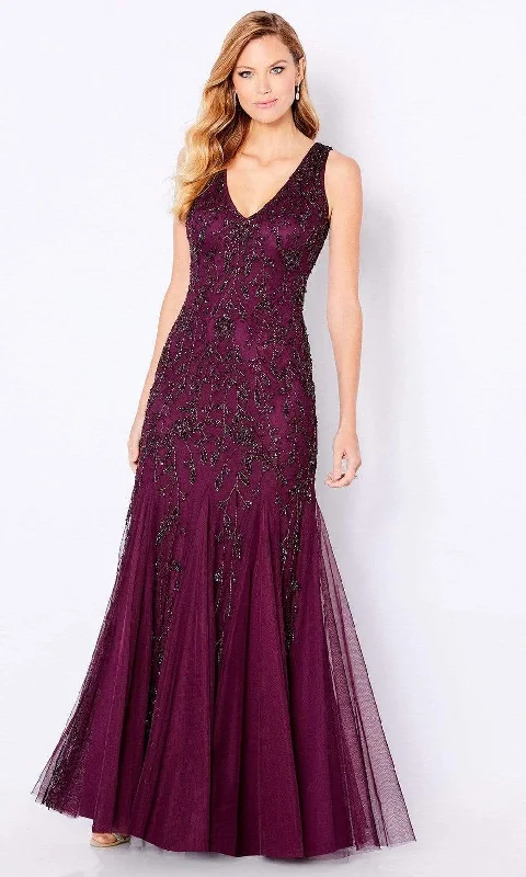 Cameron Blake 221684 - Embellished V-Neck Evening Gown Color block unclassified dresses