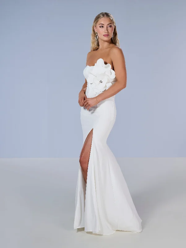 Crepe Fitted Strapless Slit Gown by Tiffany Designs 16222 Stylish unclassified dresses