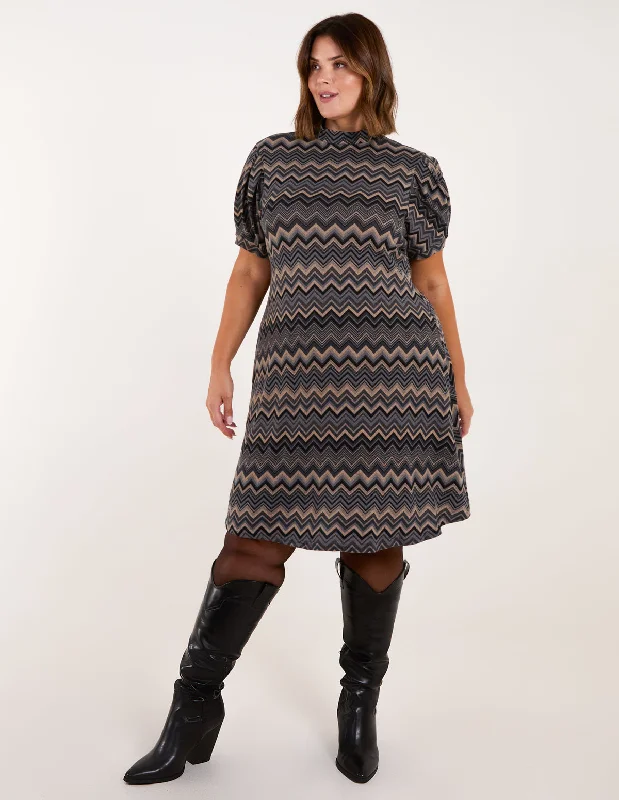 Curve Zig Zag Smock Dress Stylish unclassified dresses