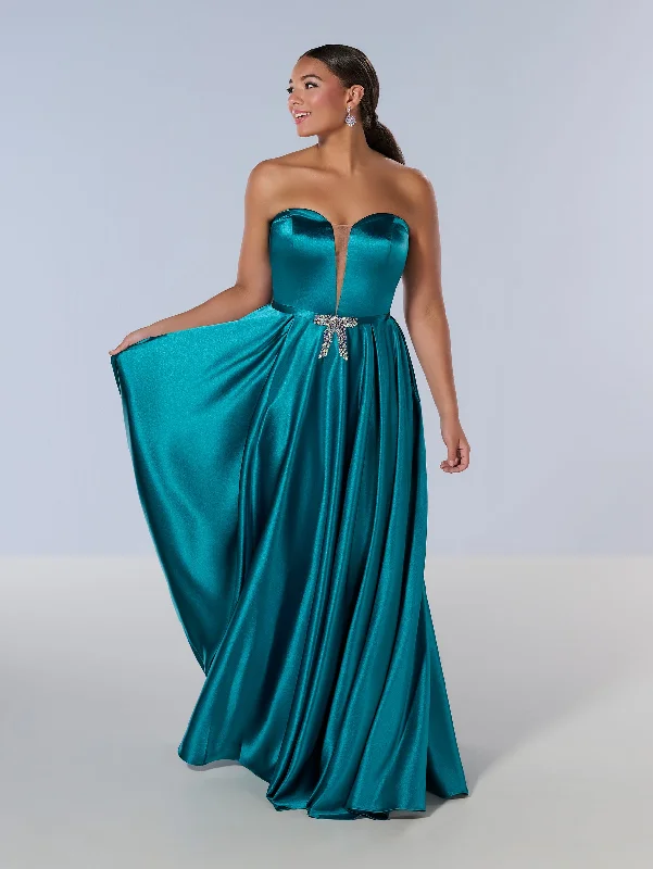 Curvy Charmeuse Strapless Gown by Tiffany Designs 16219 Street style unclassified dresses