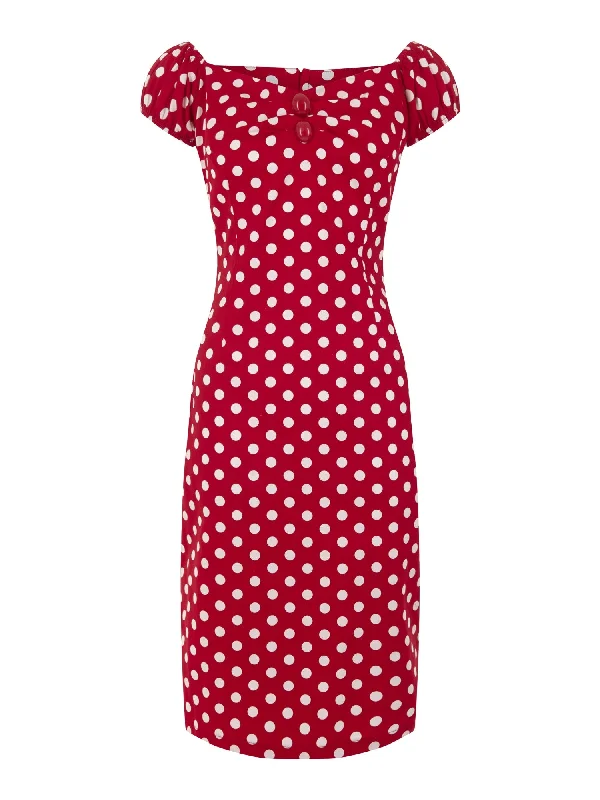 Dolores Dress in Red/White Polka (XXS ONLY) Y2K unclassified dresses