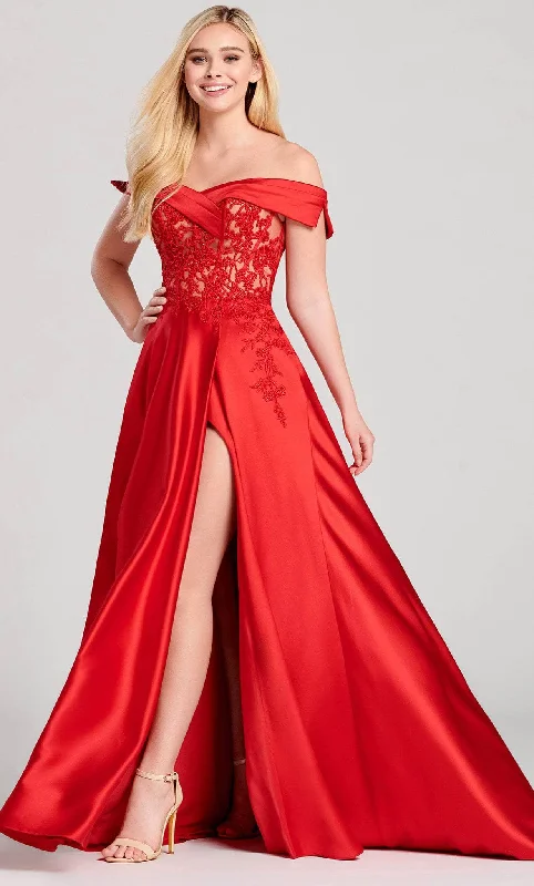 Ellie Wilde EW22012 - Off-shoulder A-line Gown Best-selling unclassified dresses