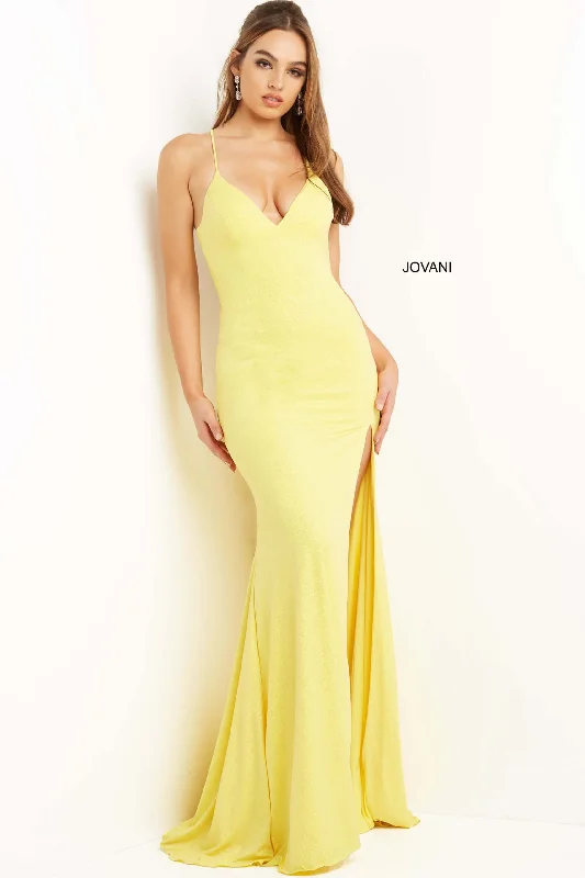 Jersey Fitted Sleeveless Slit Gown by Jovani 08153 Earthy tone unclassified dresses