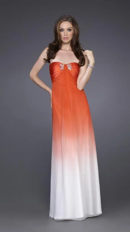 La Femme - Ombre Finely Pleated Strapless Dress 15144 Stylish unclassified dresses