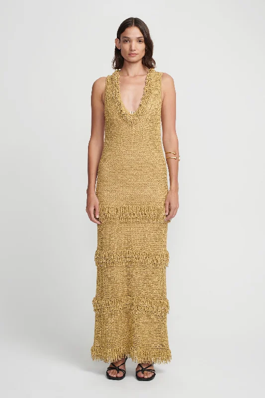 Leonardo Crochet Dress Golden Crochet Date night unclassified dresses