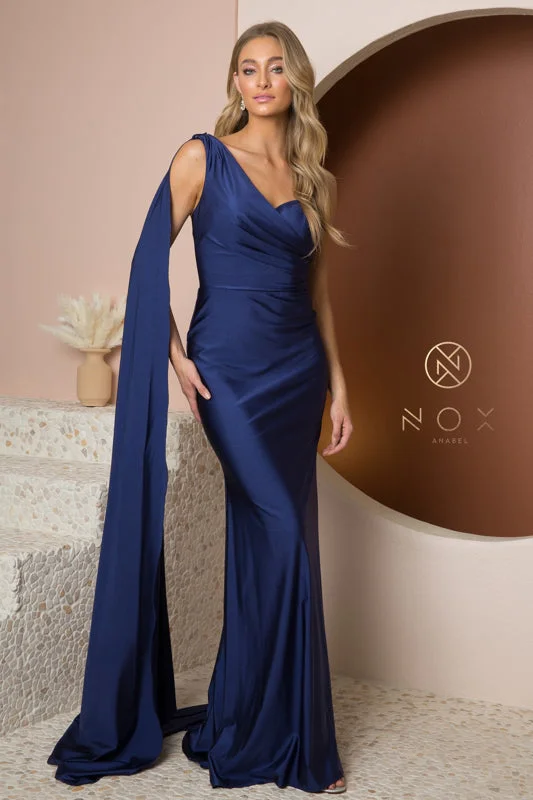 Nox Anabel E475: Captivating Asymmetrical Gown for Unforgettable Moments Silk unclassified dresses