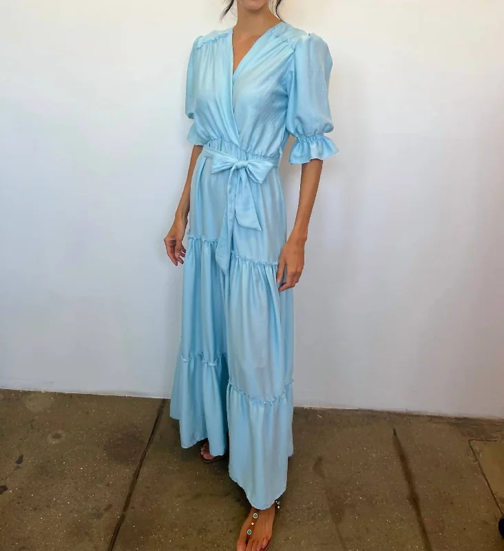 Syros Maxi Dress In Sky Blue Comfortable Maxi Look