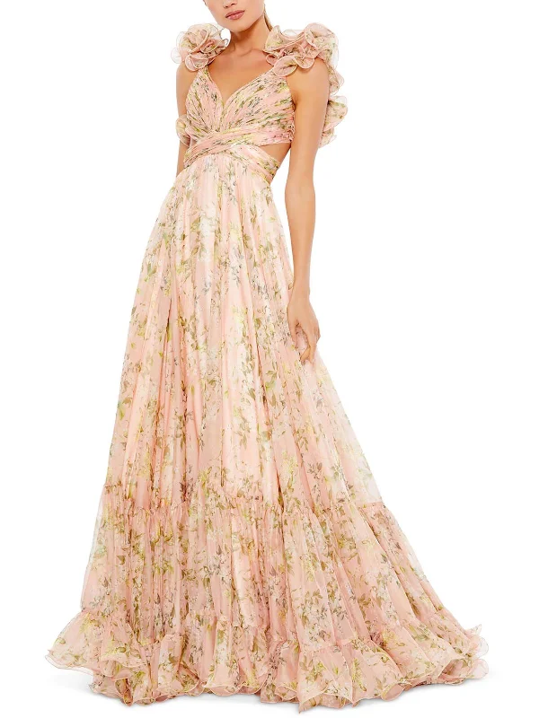 Womens Chiffon Floral Maxi Dress Maxi Skirt Party