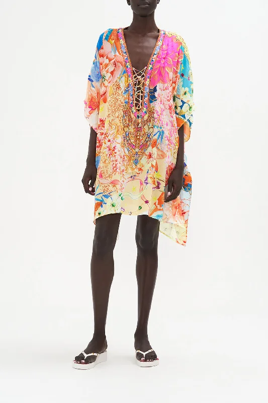 SHORT LACE UP KAFTAN MEET ME IN THE GARDEN Lace Dress Style