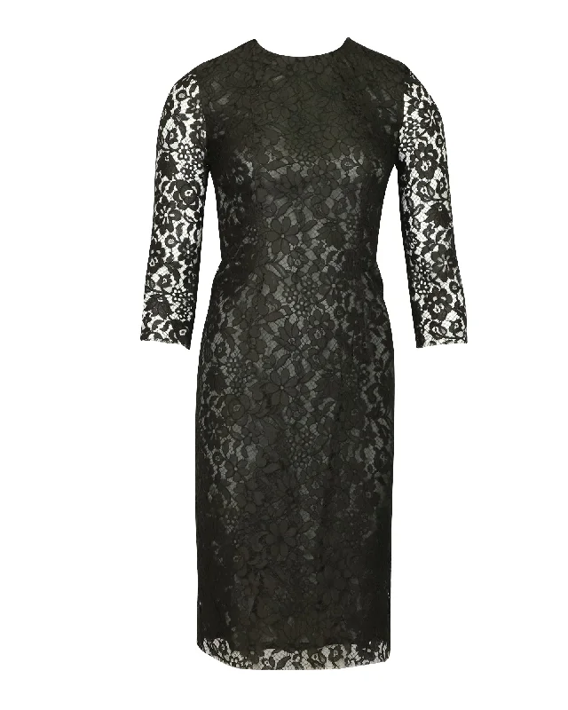 Joseph Lace Dress in Black Polyester Lace Dress for Women