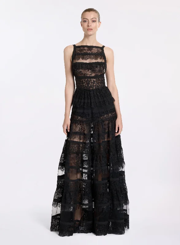 Lace Long Dress Off-shoulder Lace Dress